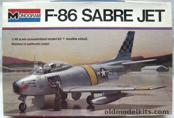 Monogram 1/48 North American F-86 Sabre Jet, 5402 plastic model kit